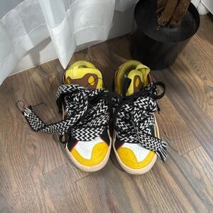 Lanvin Men's Yellow and Cream Trainers